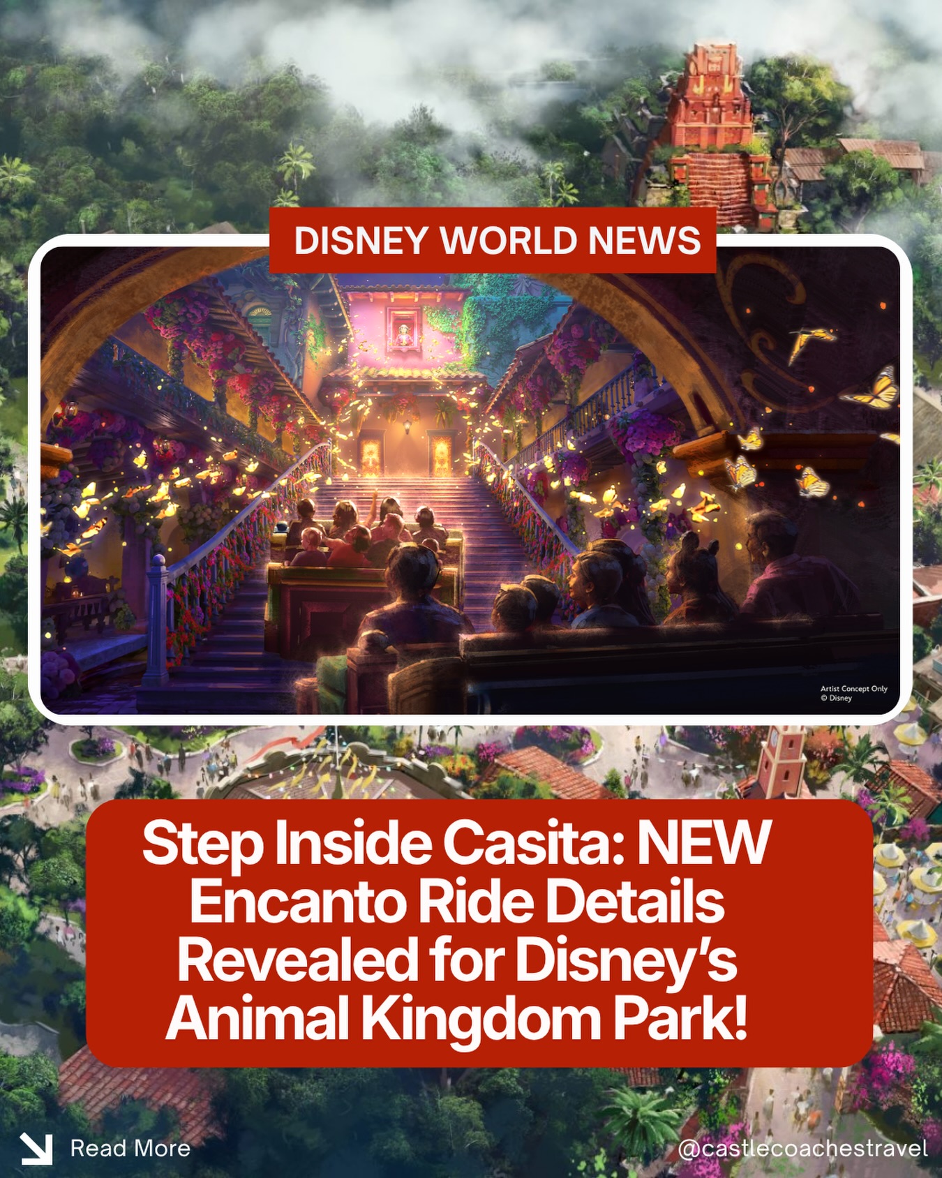🌺 NEW Details Revealed for Encanto at Disney’s Animal Kingdom! ✨
Disney just shared a much closer look at Antonio’s Fiesta de Encanto, the brand-new Encanto attraction coming to the Tropical Americas area at Disney’s Animal Kingdom!
Here’s what we know so far:
🏡 Guests will be invited into Casita to celebrate Antonio’s special gift—the ability to communicate with animals.
🦜 The attraction will feature a family-friendly adventure filled with the magic, music, and vibrant storytelling that made Encanto such a beloved film. Once inside, you’ll board ride vehicles designed to look like different pieces of furniture magically assembled by Casita itself, carrying you through rooms of the Madrigal home before eventually reaching Antonio’s room upstairs.
And Antonio’s room sounds incredible. 🌿 It has been transformed into a lush rainforest filled with more than 50 animals, all represented with details inspired by Colombia. Disney also confirmed there will be no height requirement, making this an attraction the whole family can enjoy together.
🎢 Disney also revealed a first look at the attraction’s ride system and vehicles, giving fans an exciting glimpse of what’s to come as the new Pueblo Esperanza area continues to take shape at Disney’s Animal Kingdom.
But that’s not all! Tropical Americas will also feature El Carrusel de los Animalitos, a beautiful new carousel with 22 hand-carved animal figures inspired by beloved Disney and Pixar stories.
The new Tropical Americas land will celebrate the myths and magic of the rainforest and will also be home to the upcoming Indiana Jones and the Myth of the Jade Serpent attraction, plus new dining, shopping, and family experiences. This is just one of several exciting projects announced during D23 2026, and we can’t wait to see it come to life!
✨ Reach out to a Castle Coaches Travel agent today to get your next Walt Disney World vacation booked! Whether you’re planning for today or looking ahead to experience these incredible new additions, we’re here to help every step of the way.
#CastleCoachesTravel #WaltDisneyWorld #Encanto #AnimalKingdom #D23