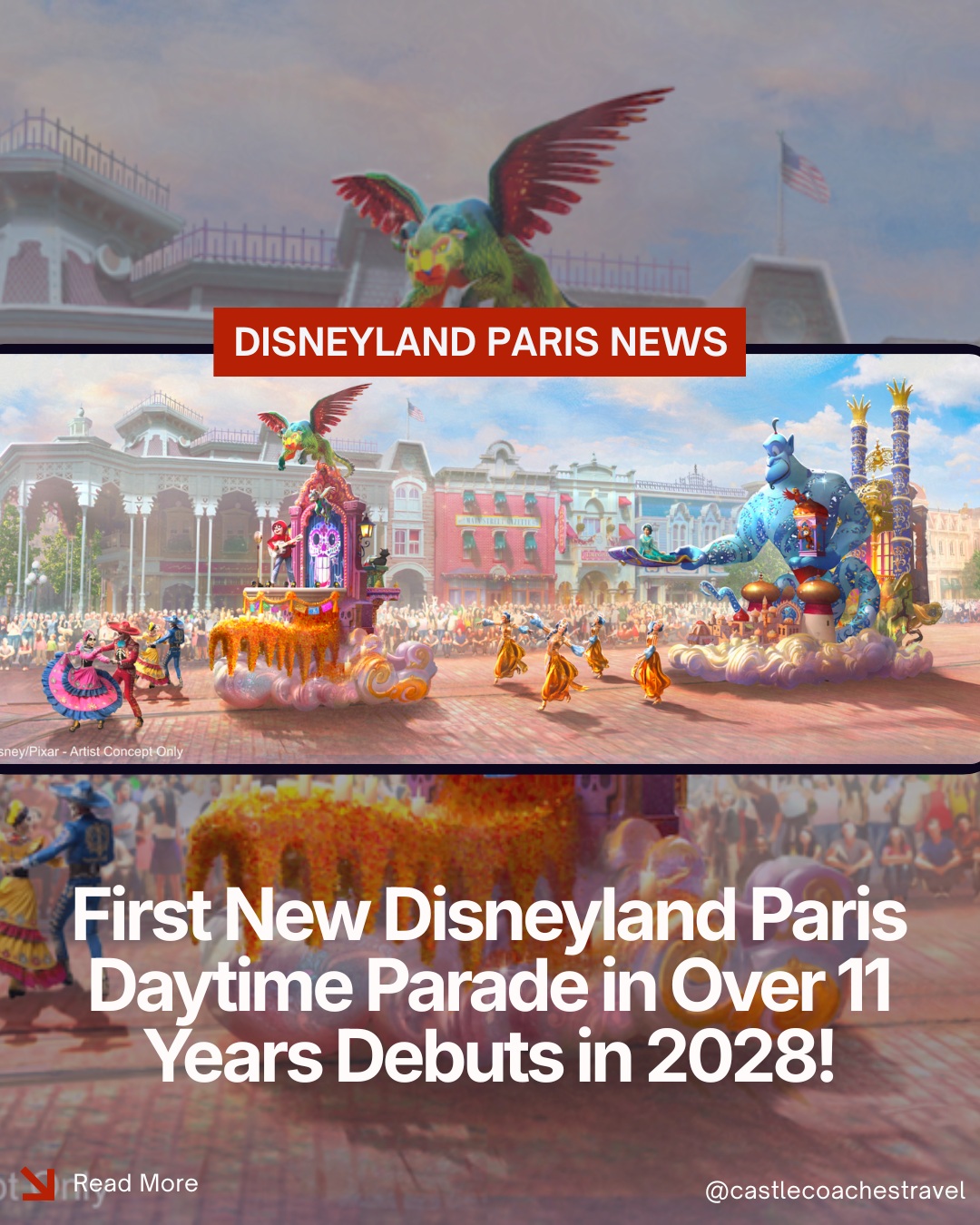 🎉 A BRAND-NEW Parade Is Coming to Disneyland Paris! ✨
For the first time since 2017, Disneyland Park at Disneyland Paris is getting an all-new daytime parade!
Beginning in 2028, Mickey Mouse and his pals will lead a spectacular new daily parade celebrating timeless Disney magic and the power of dreams. 💭✨
Guests can look forward to:
🎨 Brand-new, state-of-the-art floats designed especially for the parade
👑 Beloved Disney Princesses including Jasmine, Tiana, and Rapunzel
🎸 Characters making their parade debut, including Miguel from Disney and Pixar’s Coco
🐭 And, of course, Mickey Mouse and friends leading the celebration!
This will mark a major new chapter for entertainment at Disneyland Paris, and we can’t wait to see what Disney has planned for its first new daytime parade in more than a decade.
And remember—Castle Coaches Travel can book Disneyland Paris! We don’t just book it; we’ve experienced Disneyland Paris ourselves multiple times and can help with firsthand recommendations and concierge-level planning.
✨ Reach out to a Castle Coaches Travel agent today to get your next Disneyland Paris vacation booked!
#CastleCoachesTravel #DisneylandParis #Disneyparis #DisneyParade #D23